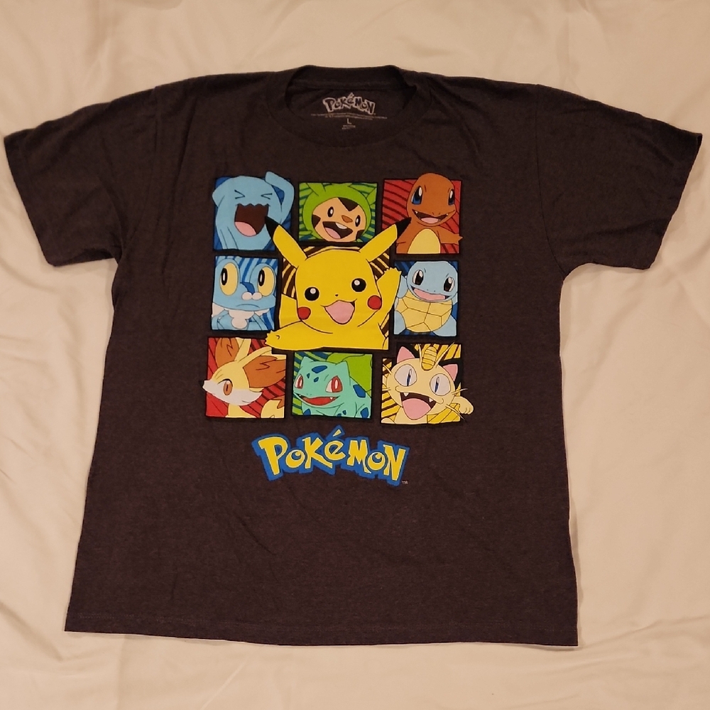 Pokemon Gray Tee. Size Large